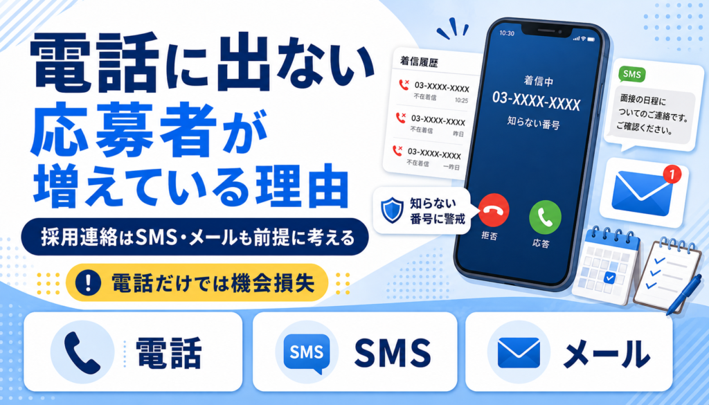 電話に出ない応募者が増えている理由 採用連絡はSMS・メールも前提に考える