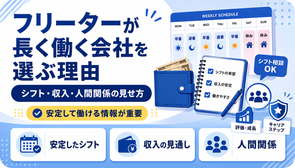 フリーターが長く働く会社を選ぶ理由 シフト・収入・人間関係の見せ方