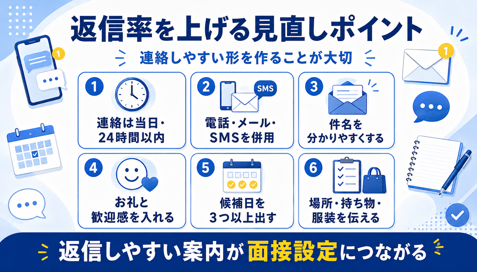 返信率を上げる見直しポイント 連絡しやすい形を作ることが大切