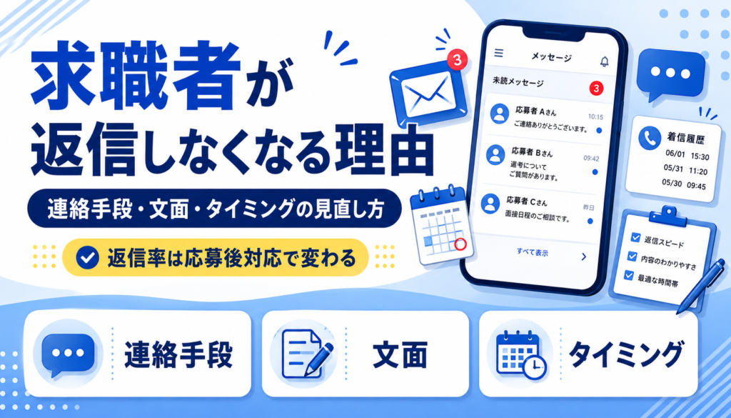 求職者が返信しなくなる理由 連絡手段・文面・タイミングの見直し方