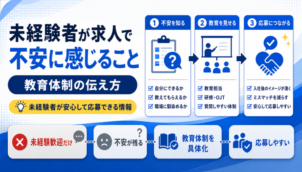 未経験者が求人で不安に感じること 教育体制の伝え方