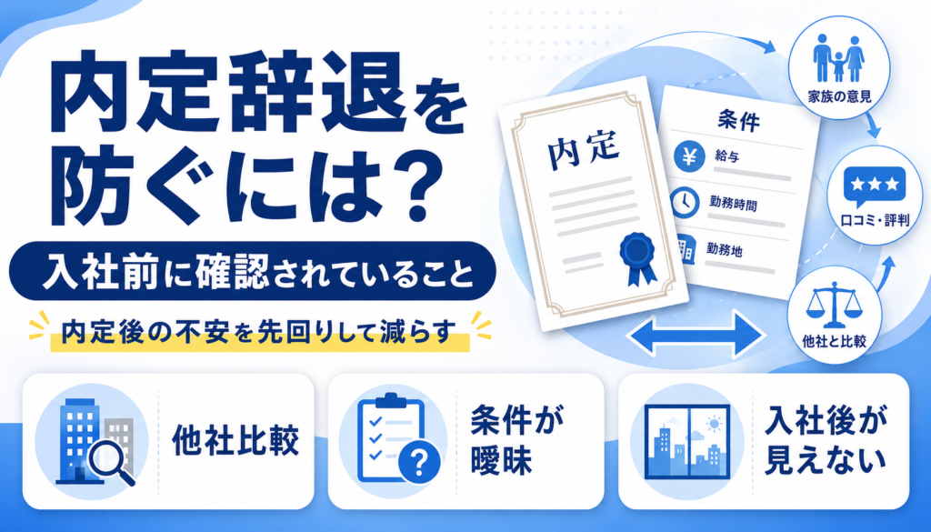 内定辞退を防ぐには？求職者が入社を決める前に確認していること