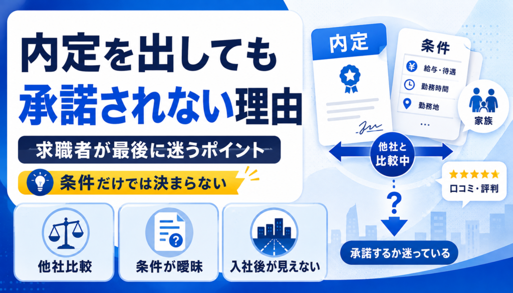 内定を出しても承諾されない理由｜求職者が最後に迷うポイント