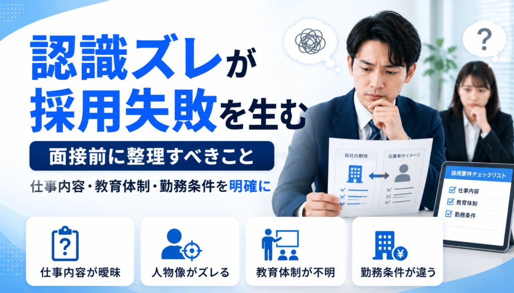 現場と求職者の認識ズレが採用失敗を生む 面接前に整理すべきこと