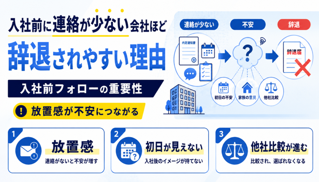 入社前に連絡が少ない会社ほど辞退されやすい理由