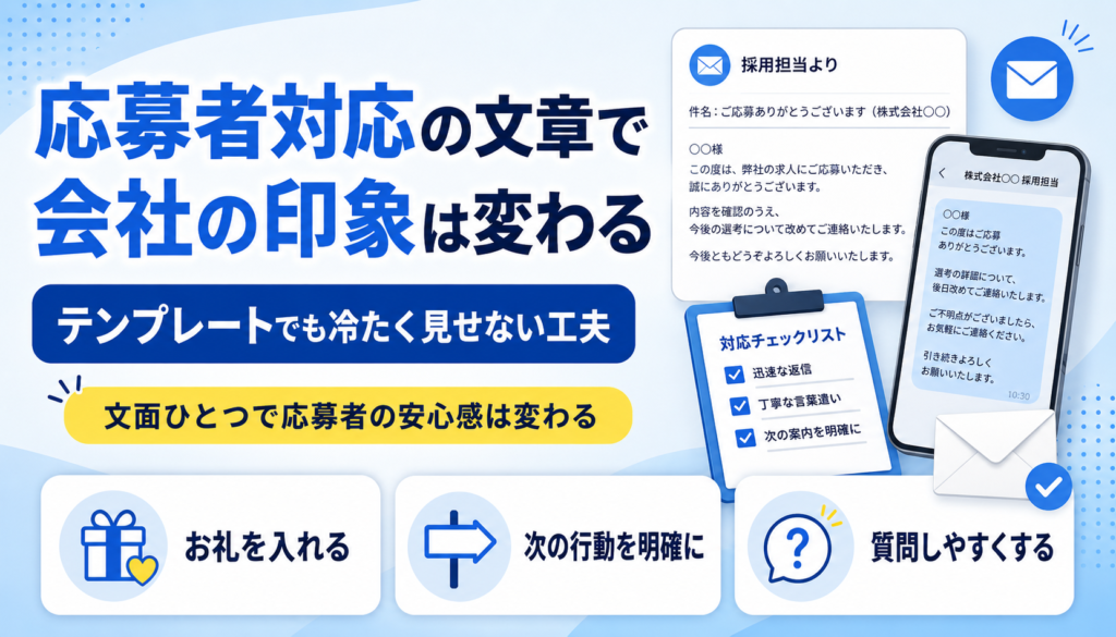 応募者対応の文章で会社の印象は変わる テンプレートでも冷たく見せない工夫