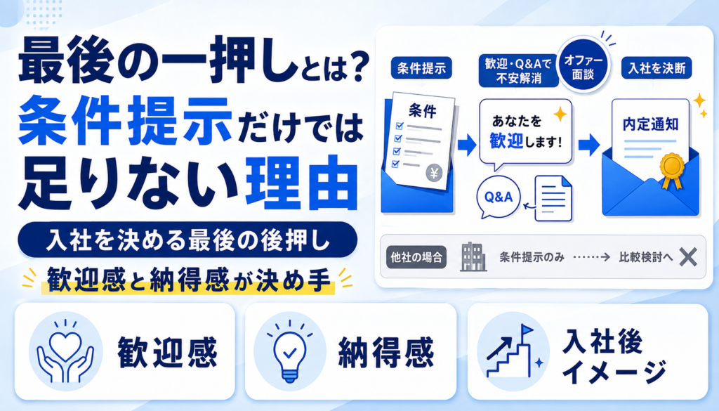求職者が入社を決める最後の一押しとは？条件提示だけでは足りない理由
