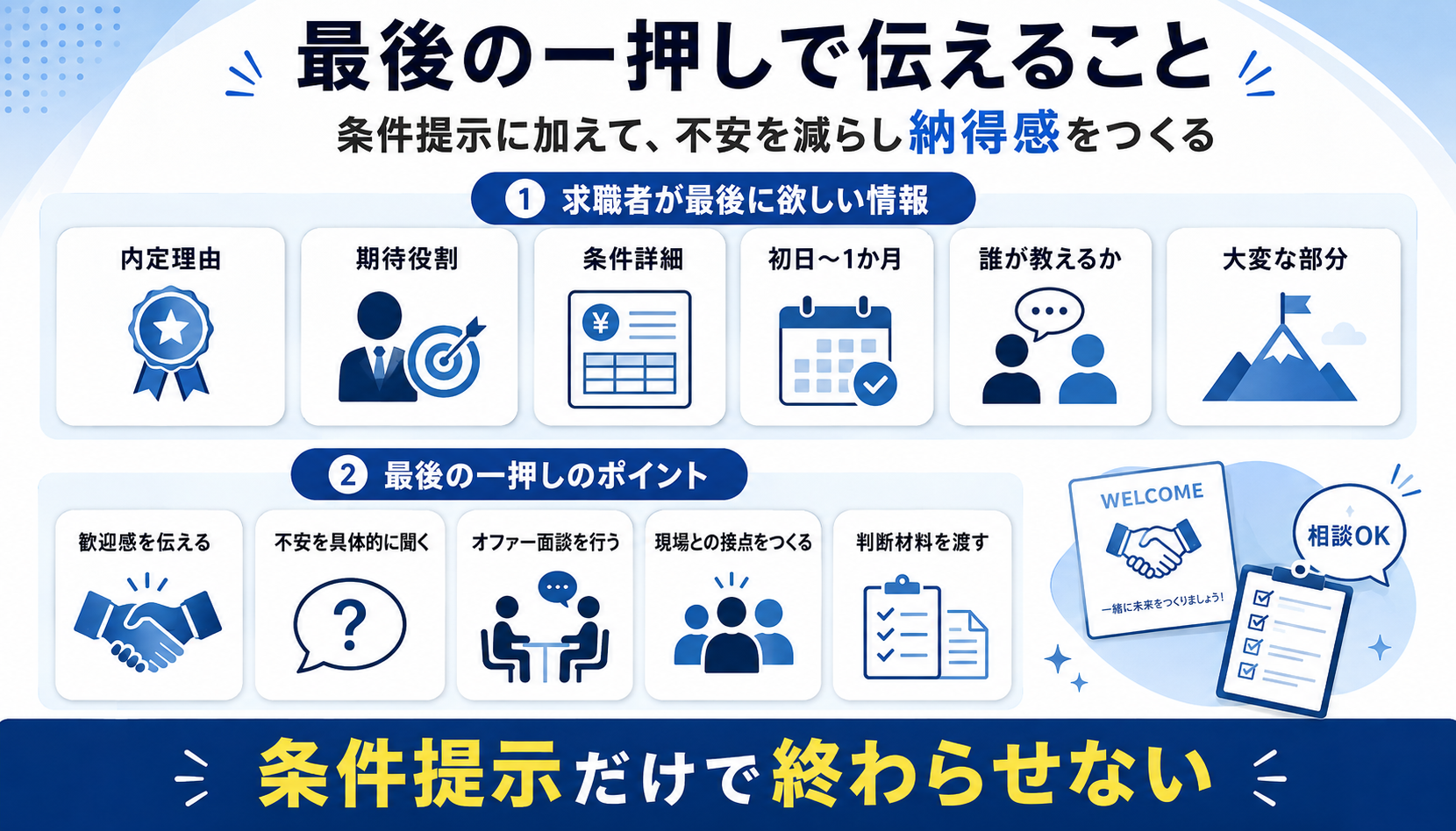 最後の一押しで伝えること|求職者が最後に欲しい情報と最後の一押しのポイント