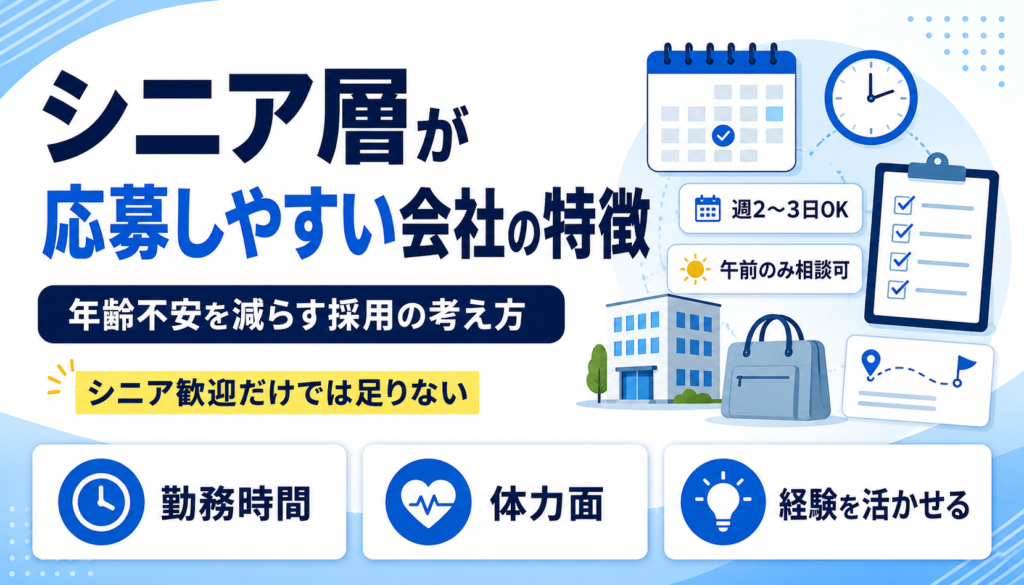 シニア層が応募しやすい会社の特徴 年齢不安を減らす採用の考え方