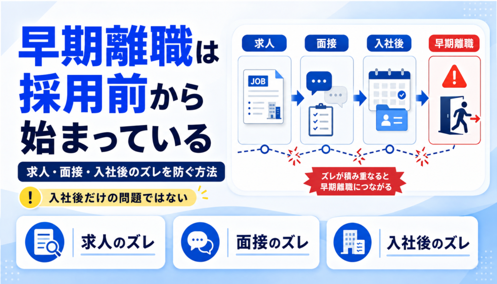 早期離職は採用前から始まっている｜求人・面接・入社後のズレを防ぐ方法