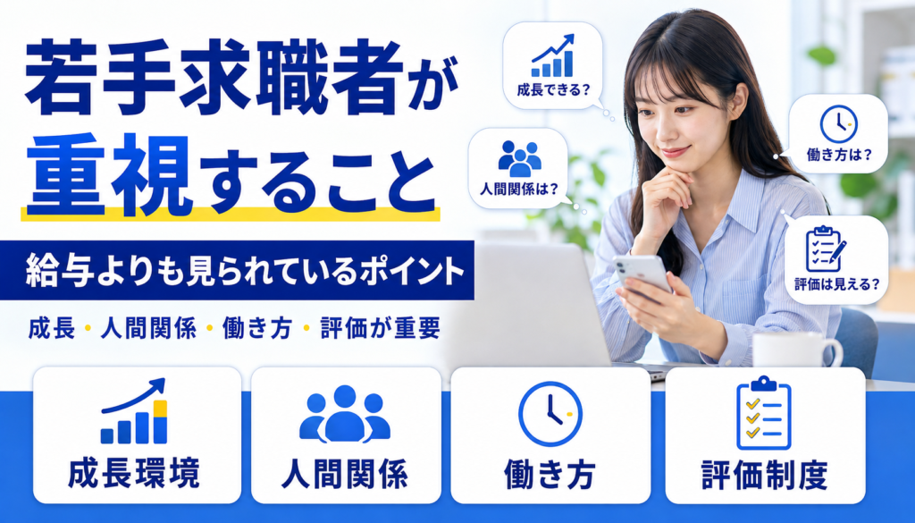 若手求職者が仕事選びで重視すること 給与よりも見られているポイント